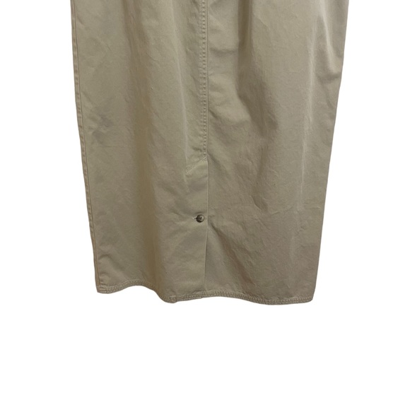 Charter club khaki midi skirt. Size 12 cotton side pockets belt loops zipper - Picture 4 of 12